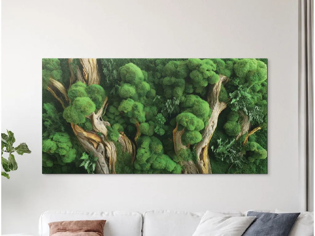 drevko |  Machový obraz Zelená sviežosť (UV tlač)  35 x 70 cm