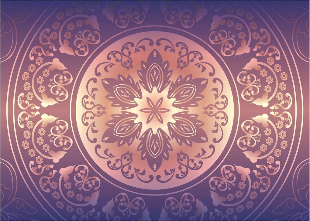 Sklenený obraz - Mandala na fialovom gradiente (70x50 cm)