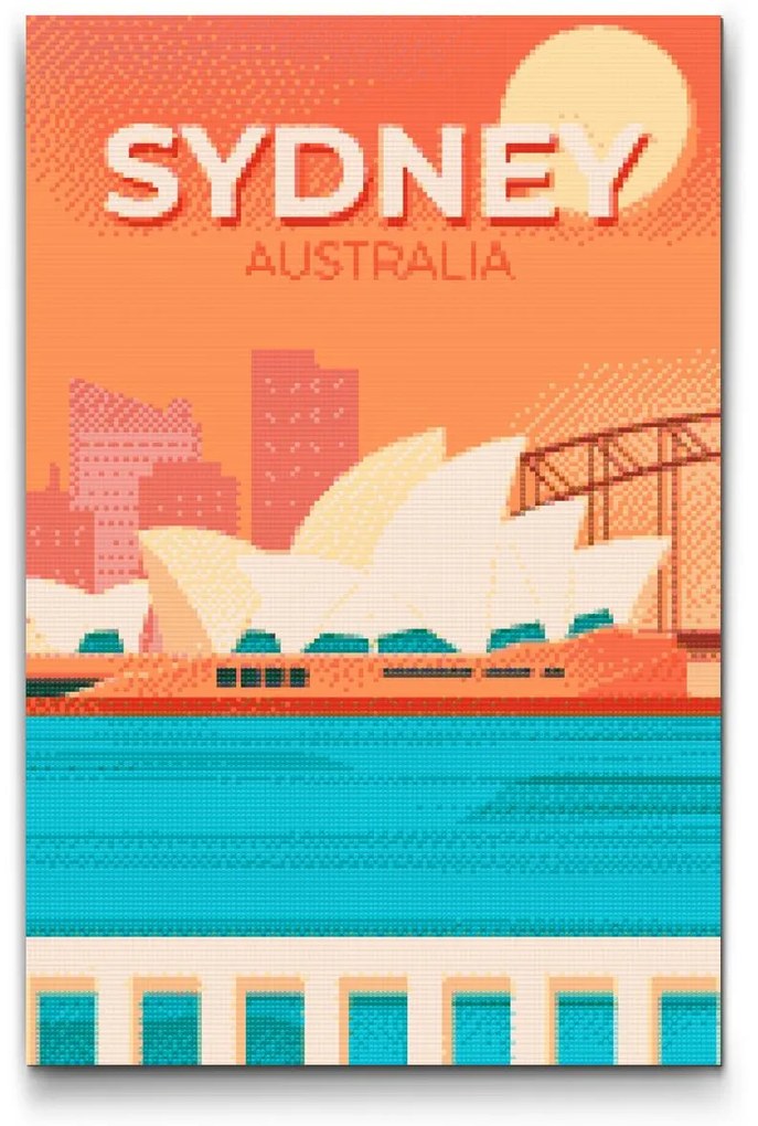 Gario Diamantové maľovanie Sydney, Austrália Rozmery: 40 x 60 cm, Rámovanie: Iba zrolované plátno, Diamanty: Štvorcové