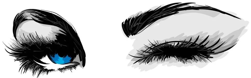 Tapeta žmurkajúce ženské oči - 150x100