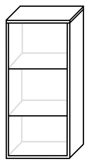 Obývacia stena LOBO, horné skrinky: čierne, spodné skrinky: čierne