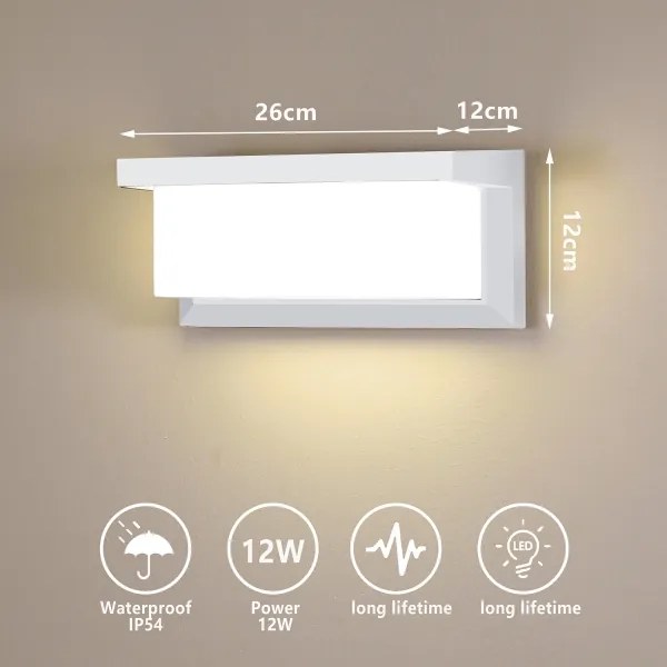 Brilagi - LED Vonkajšie nástenné svietidlo BRICKY LED/12W/230V biela IP54