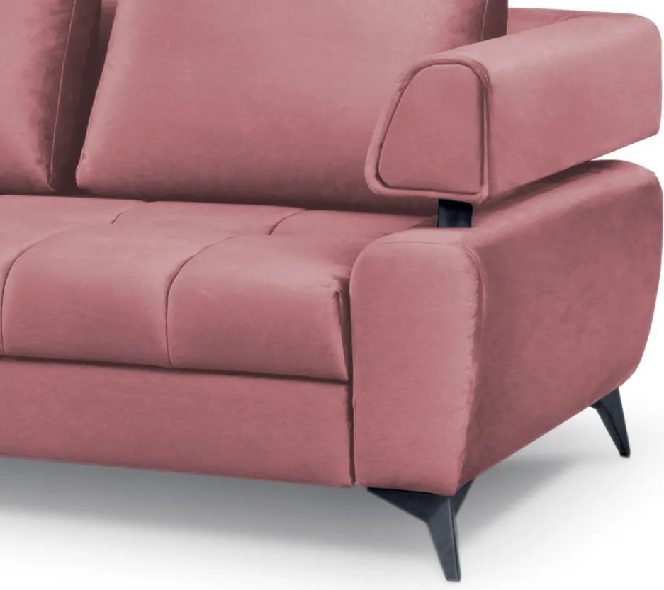 Rohová sedacia súprava Paris, staroružová látka, ľavý roh