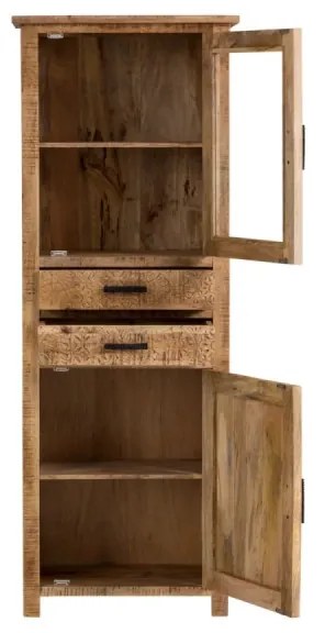furniture-nabytek.cz - Masívna vitrína Mumbai z mangového dreva, lakovaná, hnedá