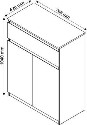 Skrinka so šuplíkom Carlos, dub artisan/grafit, 80 cm