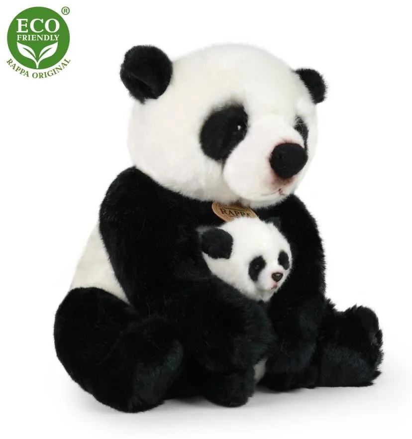 Plyšová panda s mláďaťom 27 cm ECO-FRIENDLY