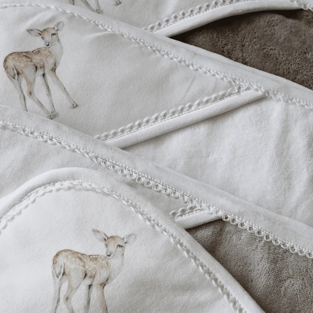 Novorodenecká osuška s kapucňou čokoládová 80x80cm