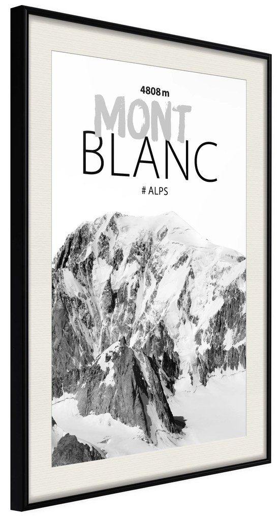 Artgeist Plagát - Mont Blanc [Poster] Veľkosť: 30x45, Verzia: Čierny rám s passe-partout