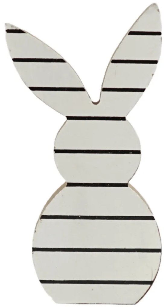 Veľkonočný drevený králik WHITE BUNNY 14 cm biely