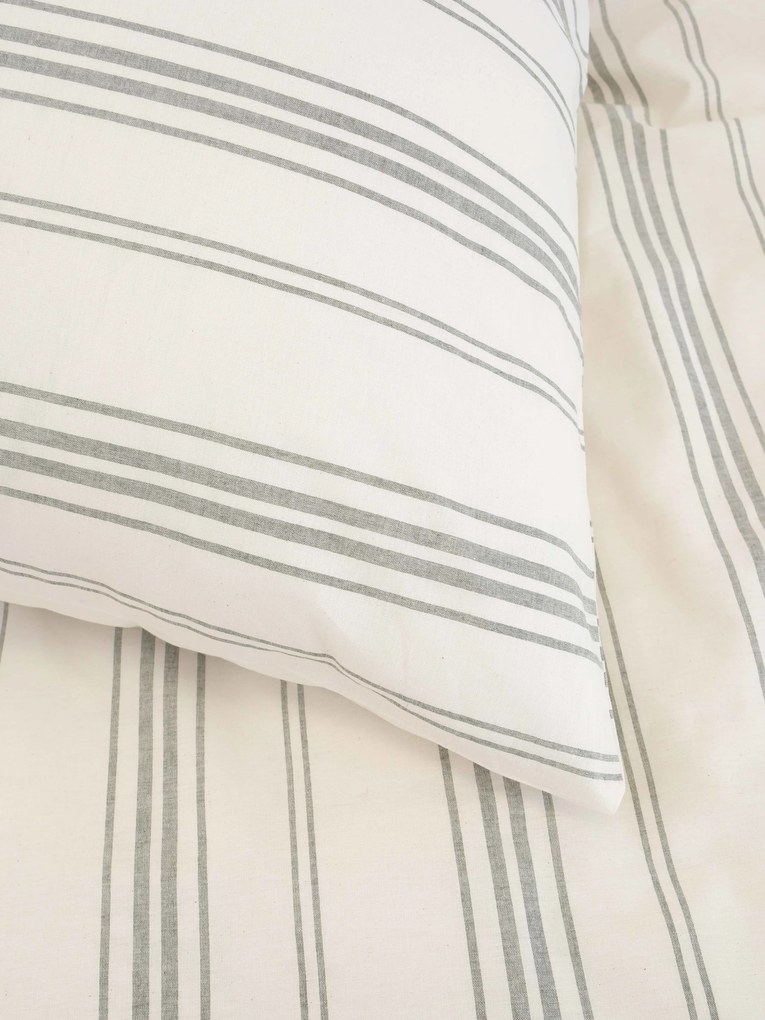 Francúzske bavlnené obliečky Natural - Prúžky zelené