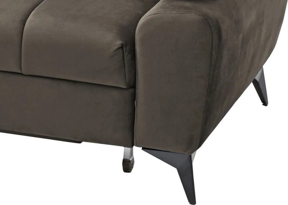 Rohová sedacia súprava Paris, blatistá hnedá látka, ľavý roh