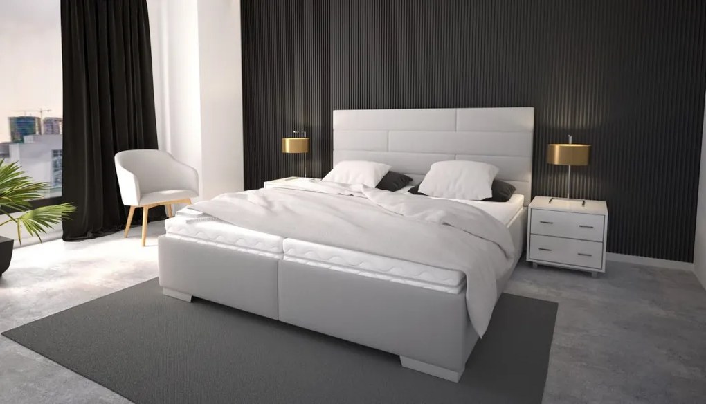 Posteľ Windy 180x200 cm, svetlo šedá tkanina