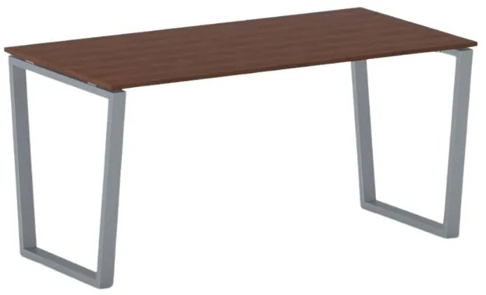 Kancelársky stôl PRIMO IMPRESS, 160x80 cm, sivostrieborná podnož, čerešňa