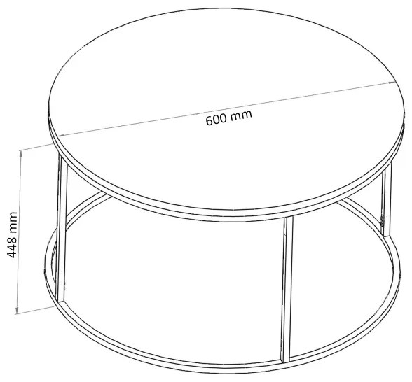 Konferenčný stolík BERLIN 60x45 cm čierna/číra