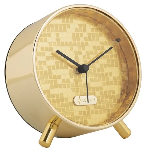 Karlsson 6004GD dizajnový budík zlatá, pr. 11 cm