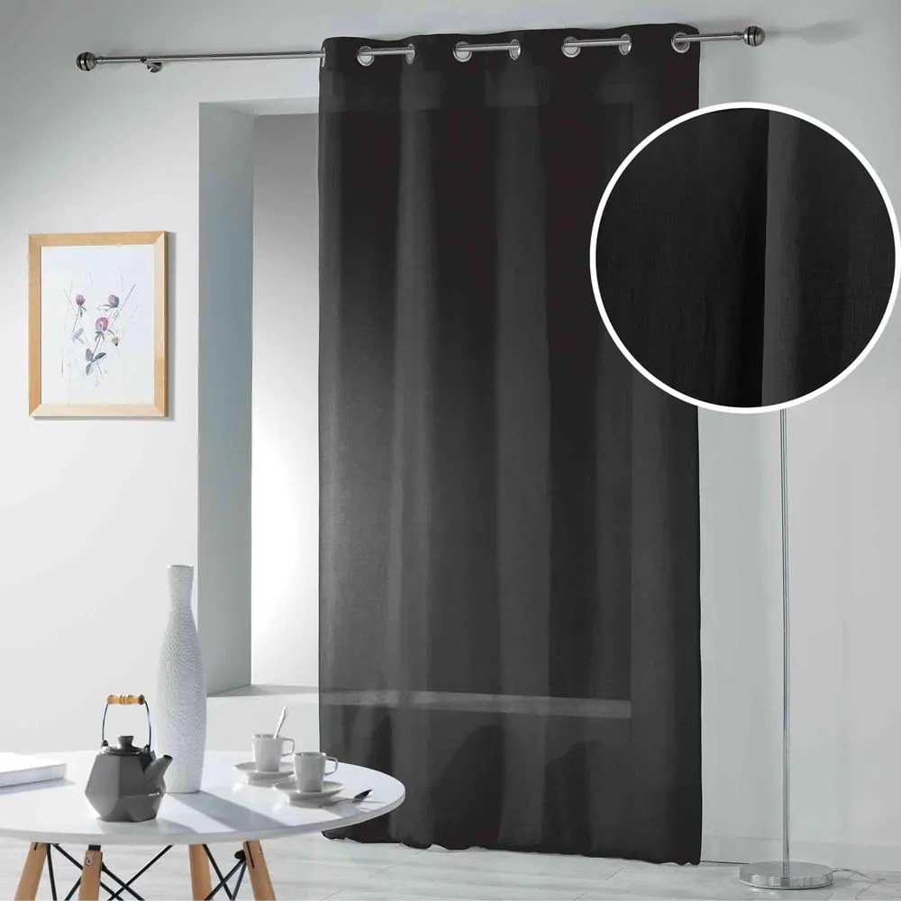 Čierna záclona 140x280 cm Telma – douceur d'intérieur