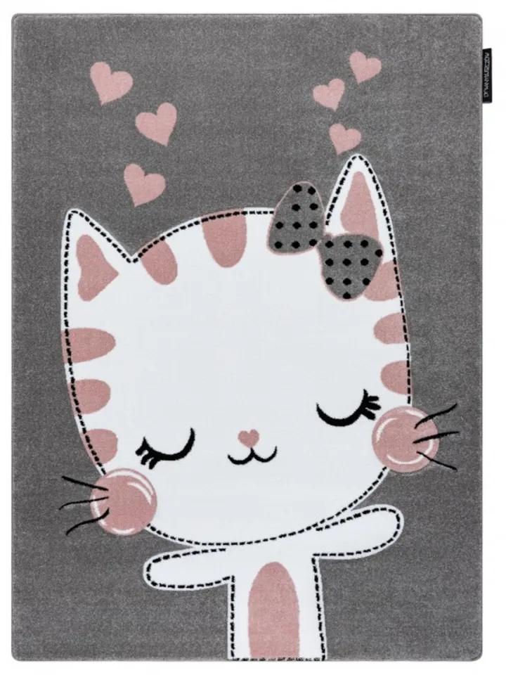 Detský kusový koberec Kitty sivý, Velikosti 240x330cm