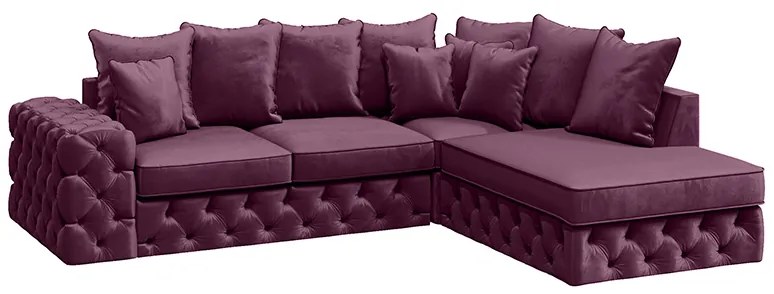 Rohový gauč chesterfield BENETTO LONG - MAGIC VELVET- 2202,Pravý roh