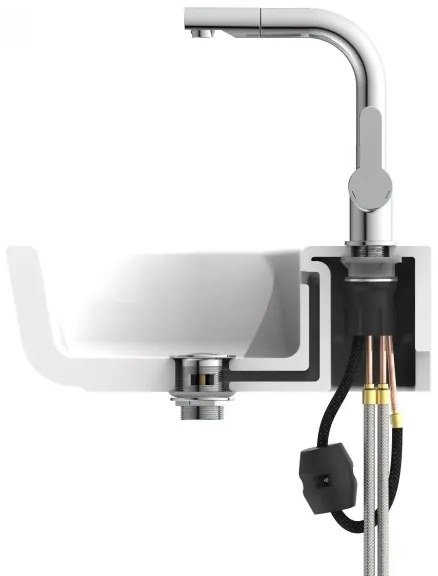 Schütte 79710 - Drezová batéria s vysúvacou sprchou LONDON, lesklý chróm