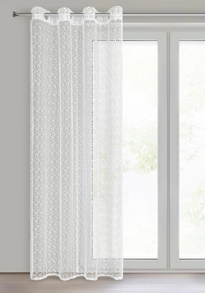 ZÁCLONA NA KRÚŽKOCH ELLISSA 140X250 CM BIELA