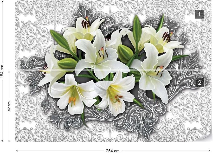 GLIX Fototapeta - Lillies Modern Floral Design Vliesová tapeta  - 254x184 cm