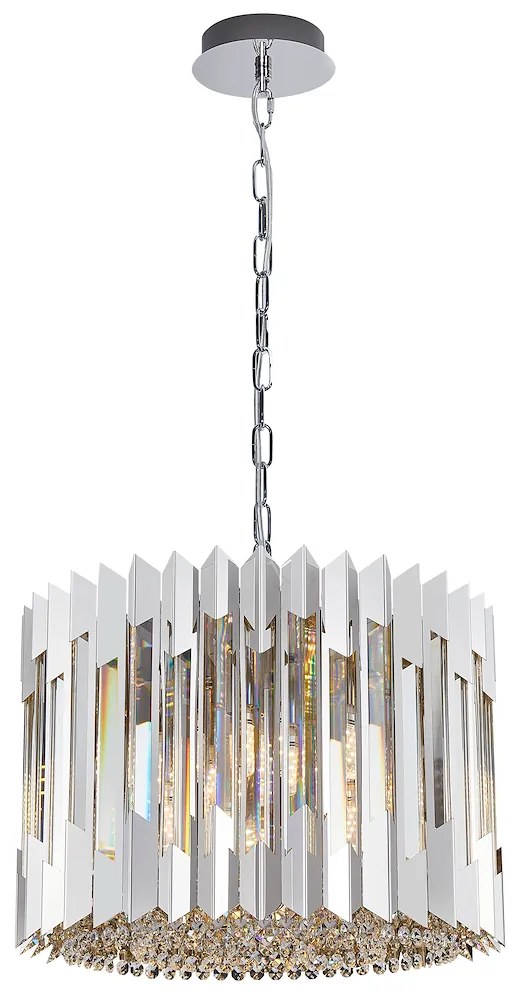 EUlight Luster Ritz, 1x krištáľové/chrómové kovové tienidlo, (fi 42cm), ch
