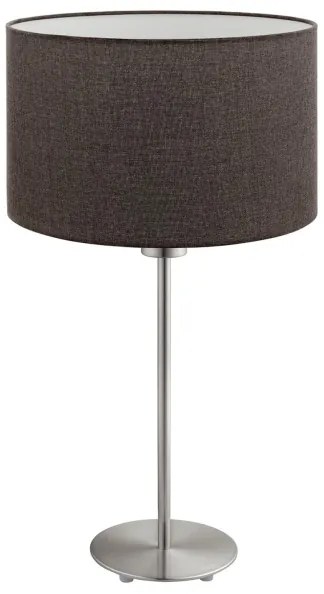 Eglo - LED  Stolná lampa TUNJA 1xE27/60W/230V 38,5 cm matný chróm/hnedá