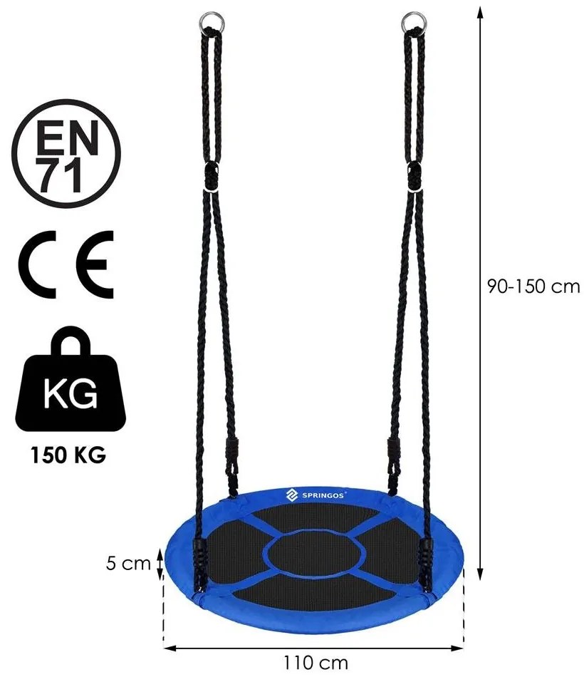 Hojdačka bocianie hniezdo SPRINGOS NS024 - modrá