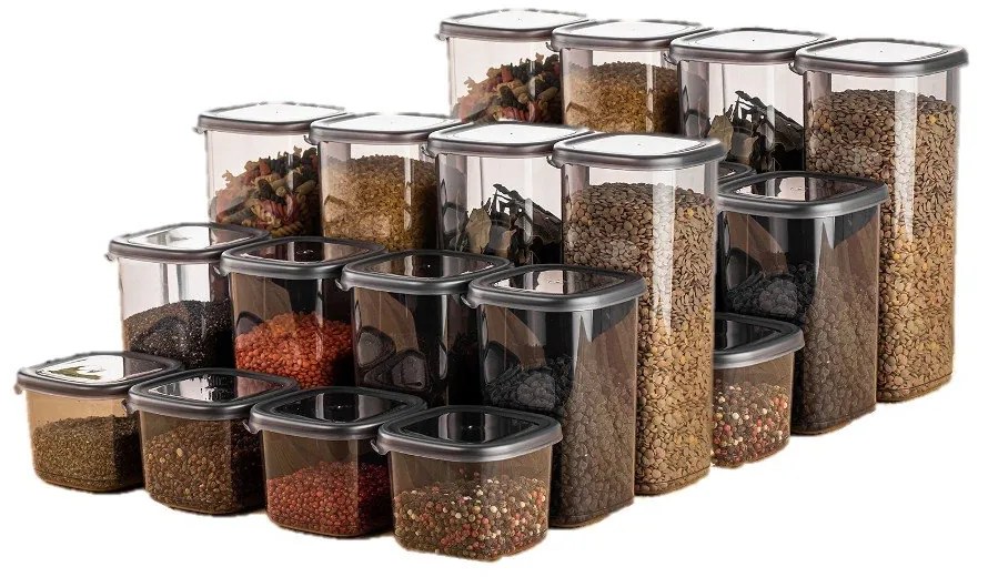 Plastové dózy v súprave 24 ks na potraviny Fresco – Hermia