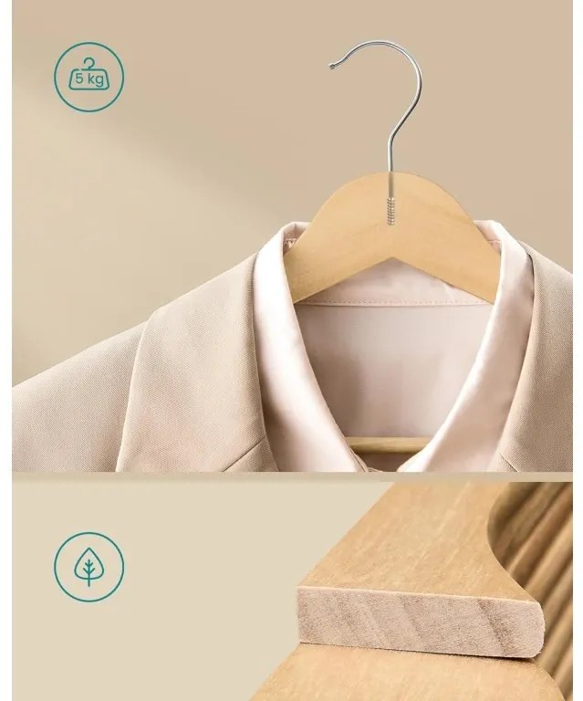 Súprava 30 ks drevených ramienok Goty hnedá