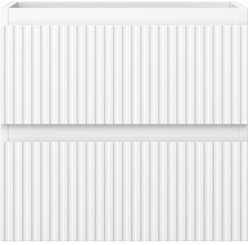 Mexen Rivel, kúpeľňová skrinka 50 cm, 2 zásuvky, drážkovaná, biela matná, 91A20-05047-2-BFF01