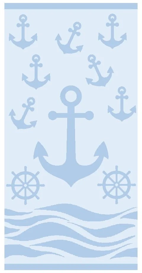Svetlomodrá froté bavlnená plážová osuška 70x140 cm Anchor – B.E.S.