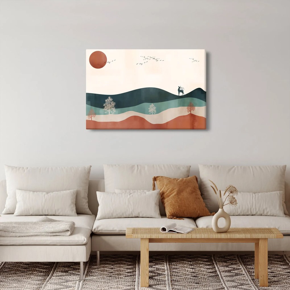Obraz - Ilustrovaná krajina (90x60 cm)