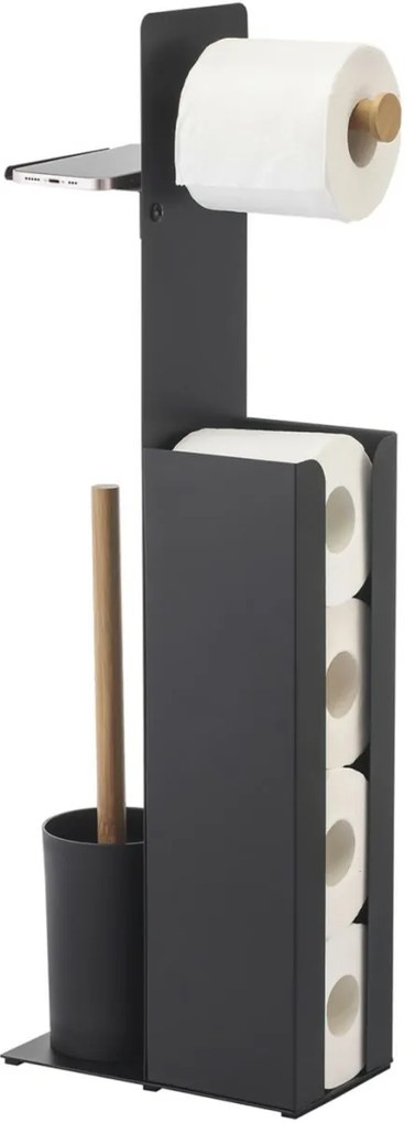 Spirella Stojan na toaletný papier so štetkou a držiakom Yoni 67 x 22 x 12 cm, čierna