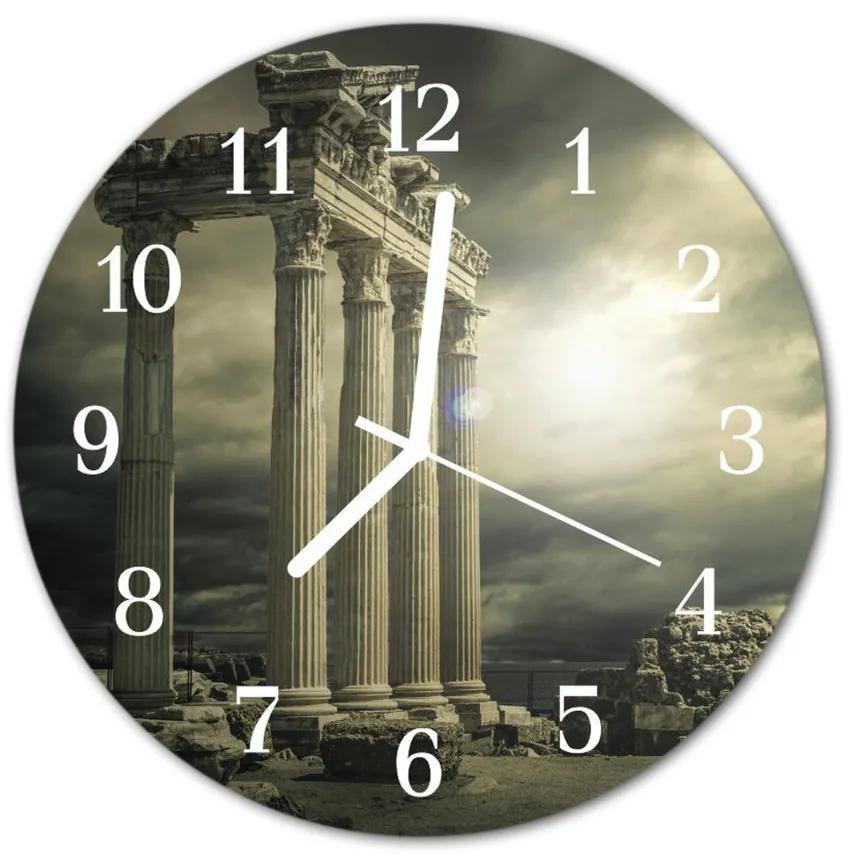 Nástenné sklenené hodiny Akropoly fi 30 cm