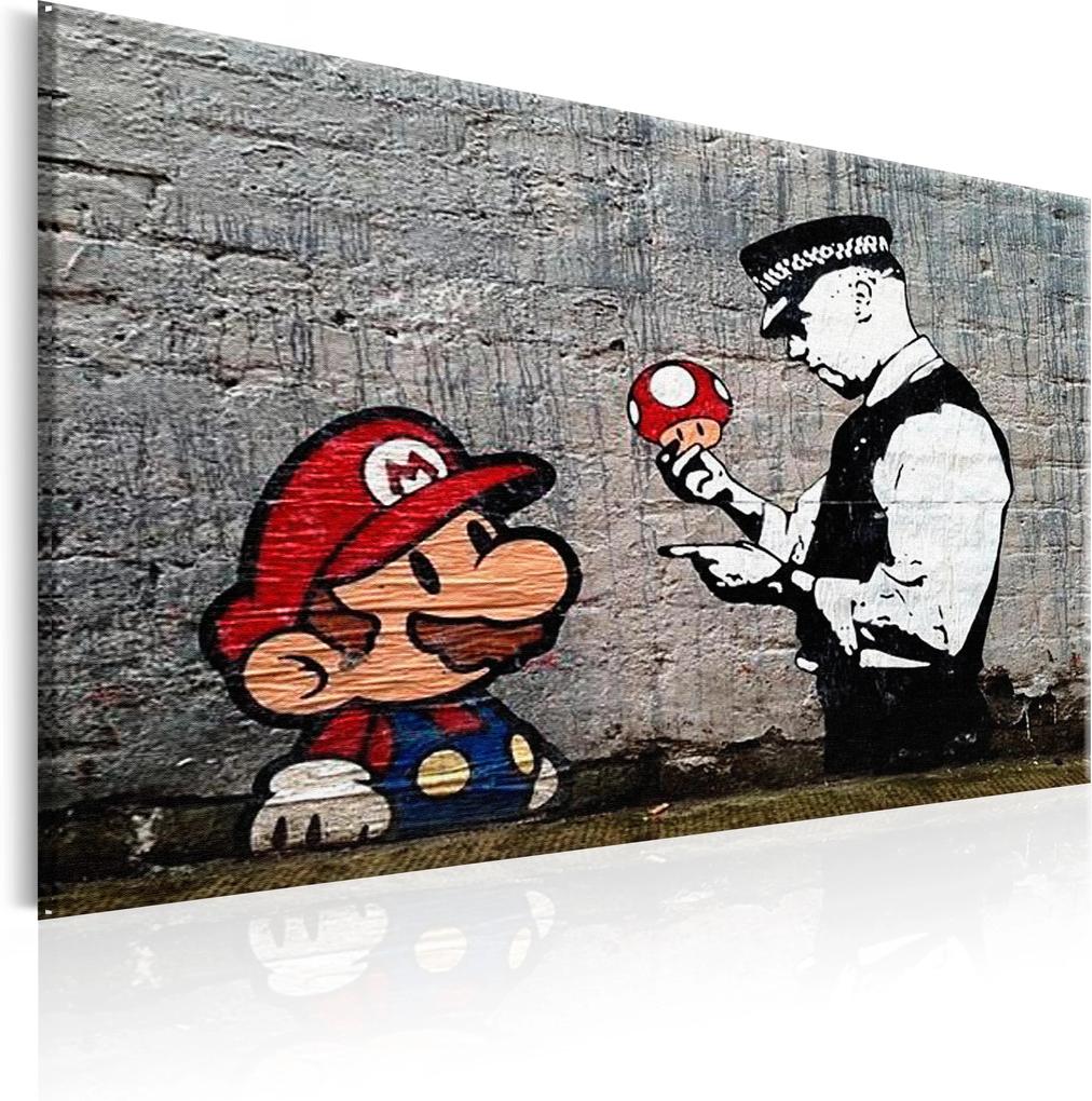 Obraz - Mario and Cop by Banksy 60x40