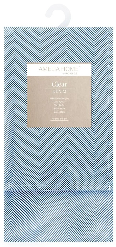 Ubrus AmeliaHome CLEAR bílá/modrá 40 x 140 cm