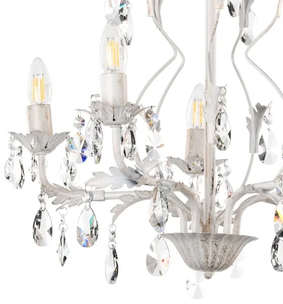 ONLI - Luster na reťazi TERESA 5xE14/6W/230V biela