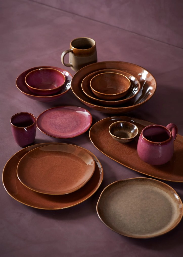 MADAM STOLTZ Kameninová miska Plum Reactive Glaze Small