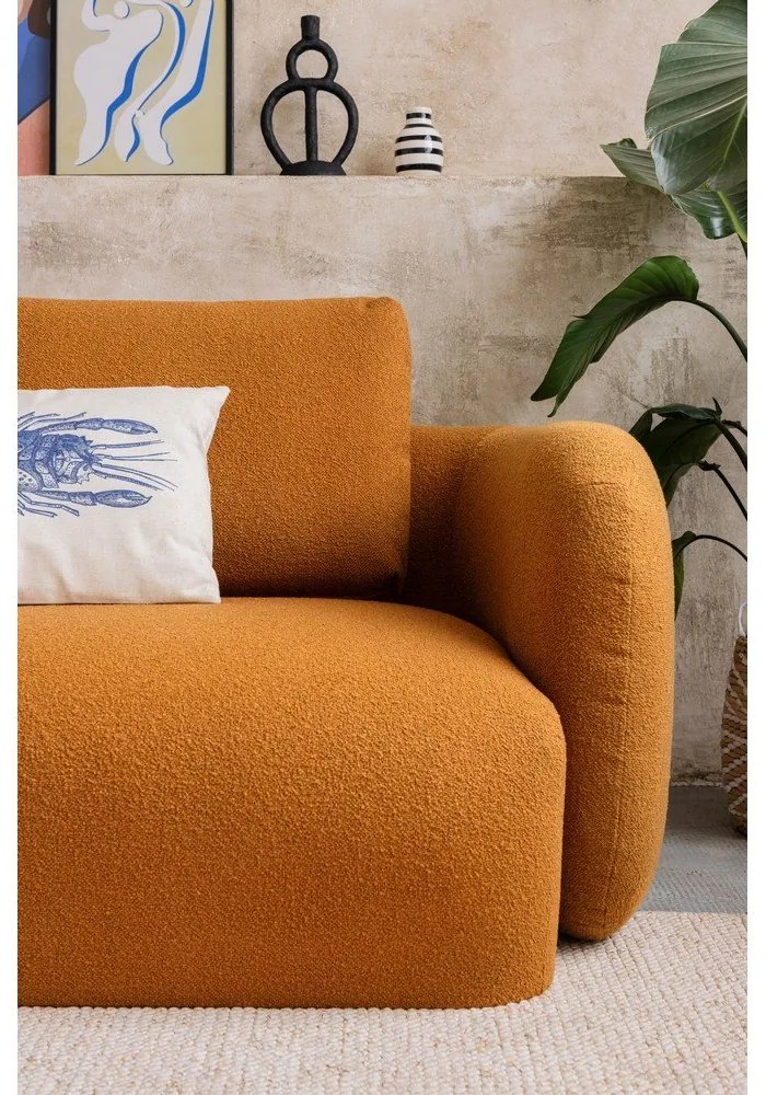 Rohová pohovka z textílie buklé v horčicovej farbe (ľavý roh) Imola – Bonami Selection