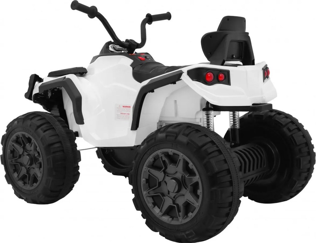 Ramiz Štvorkolka ATV 2,4 GHz na batériový pohon pre deti Biela + Diaľkové ovládanie + EVA kolesá + MP3 rádio + Štart zadarmo