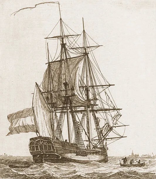 Ilustrácia Engraving of a sailing ship, rdj5150