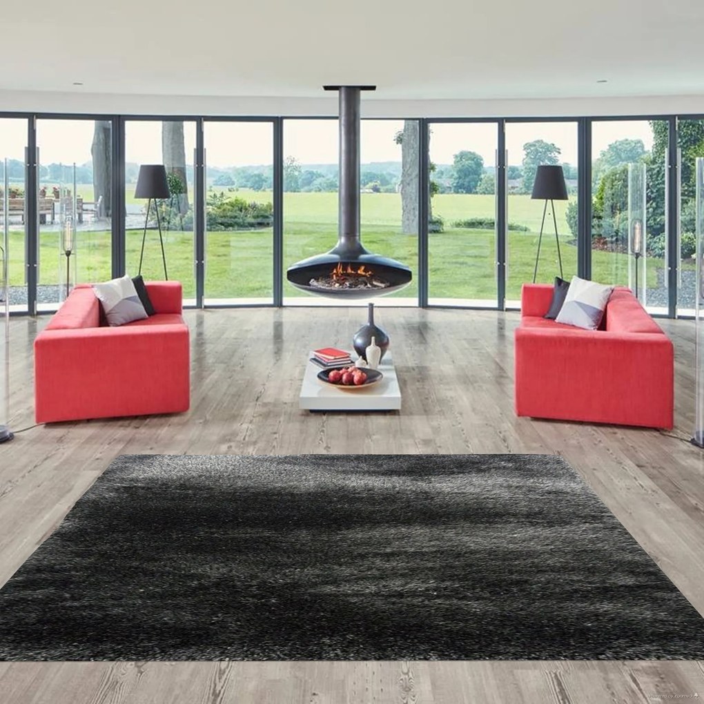 Kusový koberec Seven Soft 7901 Black Grey, 200x290, šedá, obývacia izba, Berfin Dywany