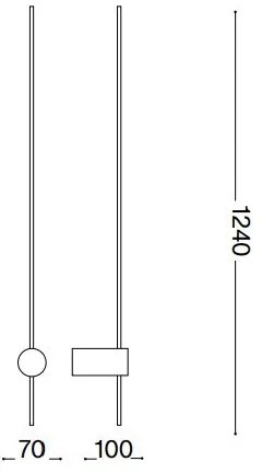Ideal Lux - LED Nástenné svietidlo ESSENCE LED/19W/230V 4000K 124 cm CRI 90 čierna