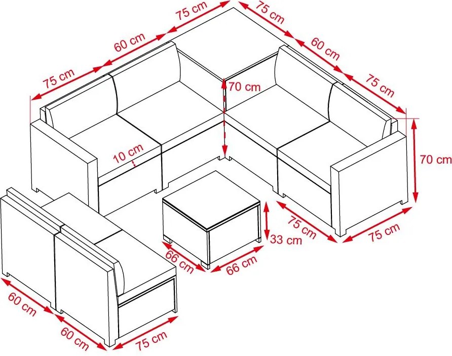 Veľká záhradná sedacia súprava s boxom na podušky Avenberg ENCANTA