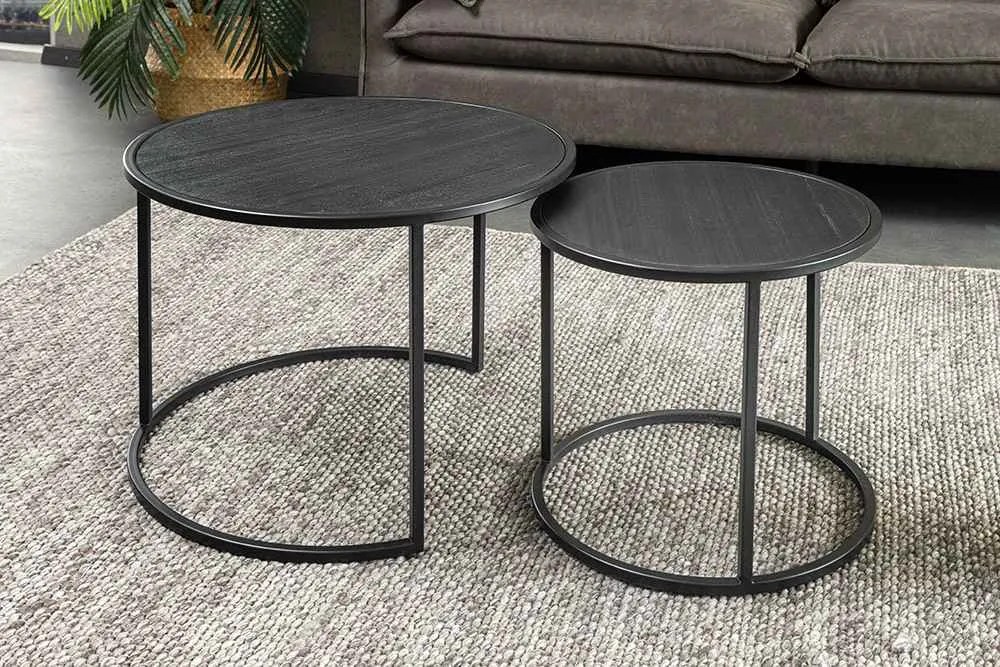 Sada konferenčných stolíkov Quillon 62 cm čierna