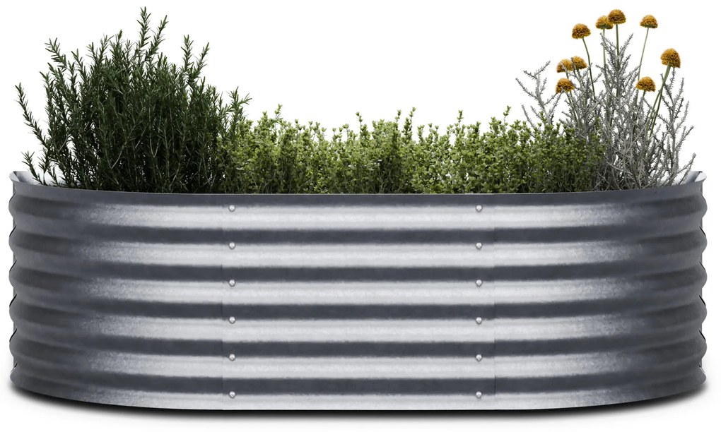 High Grow Extended, vzvýšený záhon, 150x43x60 cm, z vlnitého oceľového plechu, jednoduchá montáž, odolný voči hrdzi a mrazu