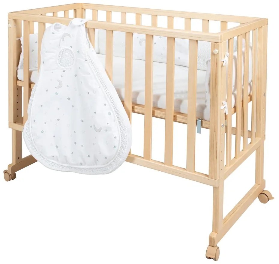 Postieľka na kolieskach 90x45 cm v prírodnej farbe Star Magic – Roba