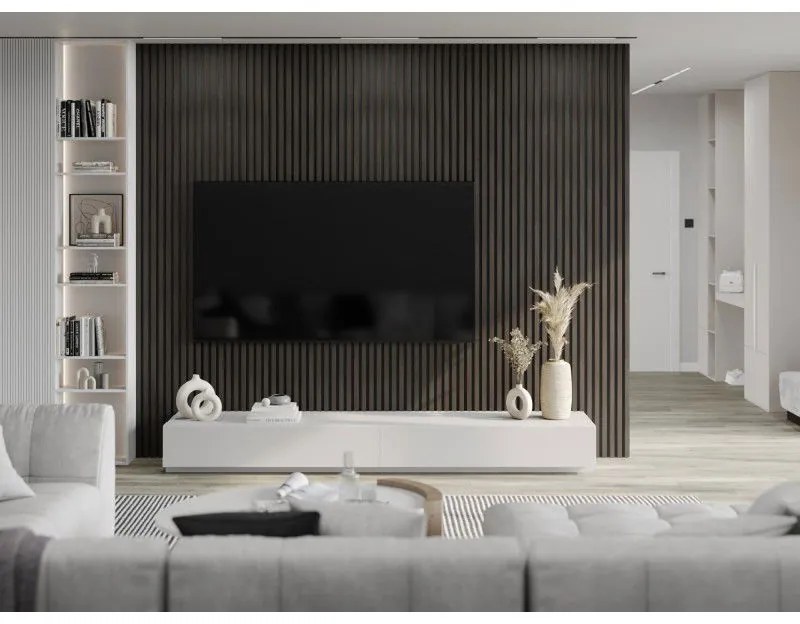 Mexen Lam-B, akustické stenové lamely 275 × 30 cm, HDF doska 4 mm, technická dyha, orech striebristý, S100-275307-3015-009