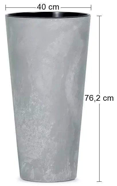 Vysoký plastový kvetináč DTUS400E 40 cm - sivý betón